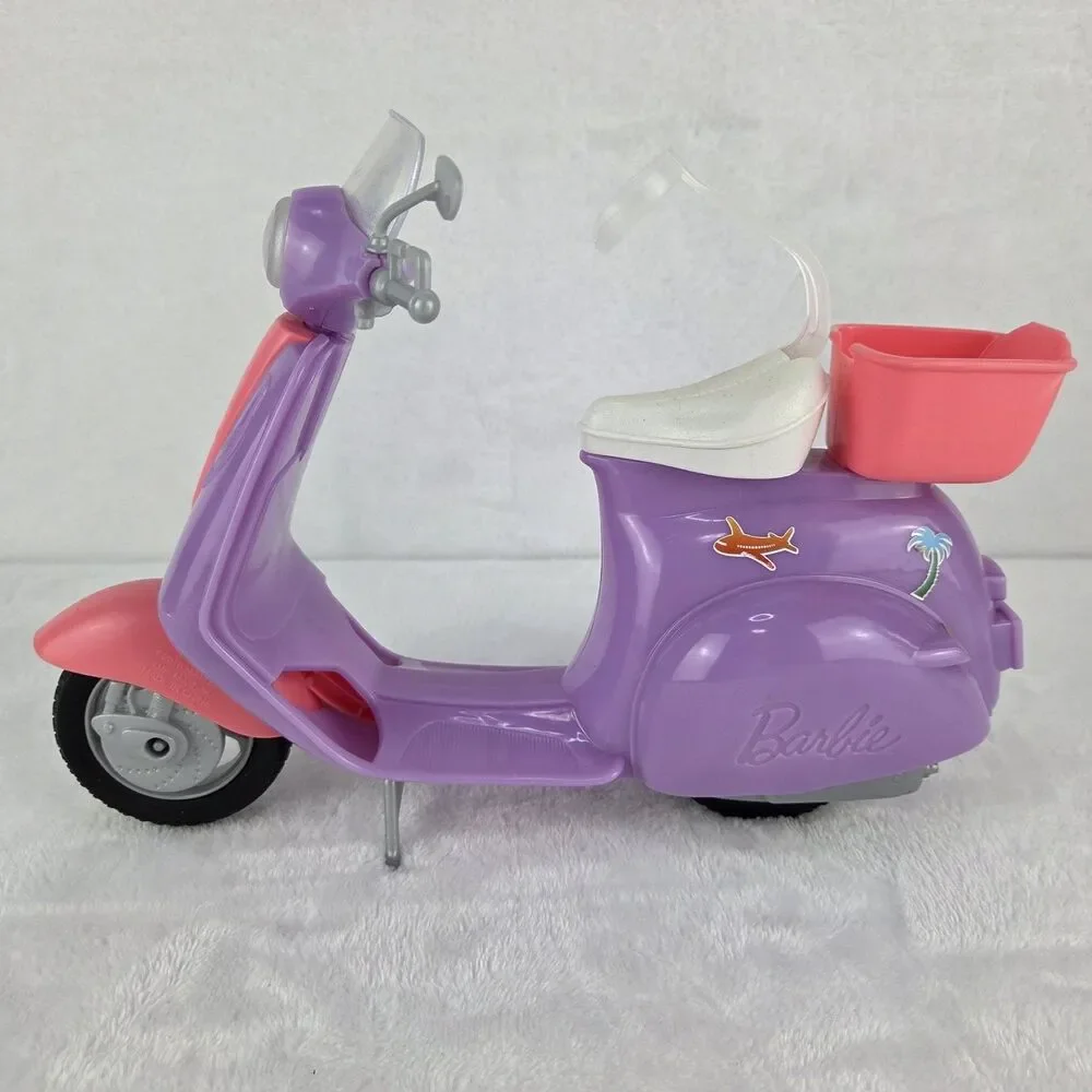Mattel Barbie Pink Passport Scooter FNY34 Doll Vehicle w Basket Windshield